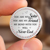Personalised Pocket Hug Token - Custom Best Friend Birthday Gifts For Women, Sisters, BFF - Always Stand Together