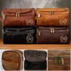 Personalised Leather Toiletry Bag – Birthday Gift for Dad, Brother, Grandpa or Husband – Built for Every Path