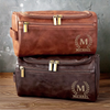 Personalised Leather Toiletry Bag – Birthday Gift for Dad, Brother, Grandpa or Husband – Built for Every Path