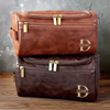 Personalised Leather Toiletry Bag – Birthday Gift for Dad, Brother, Grandpa or Husband – For the Man Who’s Always on the Move