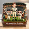 Personalised 2-Layer Wooden Plaque – Father’s Day & Birthday Gift for Dad, Grandpa – Our Favourite Player Calls Us Family
