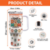Personalised 40oz Stainless Steel Tumbler with Handle (3D Inflated Effect) – Gift for Pet Lovers – Best Dog Mum Ever