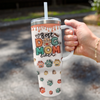 Personalised 40oz Stainless Steel Tumbler with Handle (3D Inflated Effect) – Gift for Pet Lovers – Best Dog Mum Ever