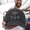 Personalised Vintage Washed Denim Cap – Gift for Dad, Grandpa – Our Grandpa, No Sharing