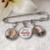 Personalised Photo Charm Lapel Pin - Meaningful Memorial or Graduation Gift - We're Always With You