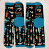 Custom Crew Socks - Personalized Christmas Birthday Fishing Gifts For Fisherman - Walk Like A Lucky Angler