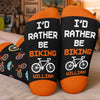 Personalised Crew Socks – Gift for Cyclists, Riders, Biking Lovers – Happiness Is A Bike Ride