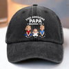 Personalised Vintage Washed Denim Cap – Father's Day Gifts for Dad, Grandpa – This Awesome Papa Is Mine