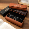 Personalized PU Leather Eyeglass Case - Father's Day Birthday Gifts For Dad, Grandpa - The Best Person Calls Me Papa