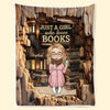 Personalised Blanket - Book Lover Gifts For Readers, Bookworms - Just A Girl Who Loves Books