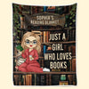 Personalised Blanket - Book Lover Gifts For Readers, Bookworms - A Girl Who Loves Books