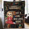 Personalised Blanket - Book Lover Gifts For Readers, Bookworms - A Girl Who Loves Books