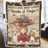 Personalised Blanket - Book Lover Gifts For Readers, Pet Owners, Pet Lovers - My Cosy Reading Blanket
