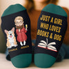 Personalised Crew Socks - Bookish Gifts For Book Lovers, Bookworms, Readers - Literary Pup Lover