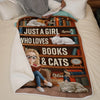 Personalised Blanket - Book Lover Gifts For Readers, Cat Mom And Dad - Reading Buddies For Life