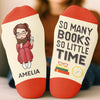 Personalised Crew Socks - Bookish Gifts For Book Lovers, Bookworms, Readers - Adventures Inside These Pages