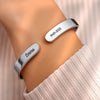 Personalised Stainless Steel Cuff Bracelet - Meaningful Memorial Gift - Always In My Thoughts, Forever In My Heart