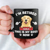 Personalised Black Mug - Gift For Dog Dad, Cat Mom, Pet Lovers - This Is My Boss Now
