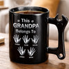Personalised Coffee Mug With Wrench Handle - Father's Day Birthday Gifts For Dad, Grandpa - Super Dad In Action