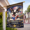 Personalised Flag - Birthday Garden America 250th Anniversary Gifts For Dog Lovers, Dog Dad And Mom - Stars, Stripes And Wagging Tails