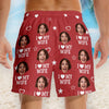 Personalised Photo Men Beach Shorts - Summer Vacation And Travel Gifts For Husband And Wife, Couple - Official Hubby Duties