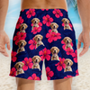 Personalised Photo Men Beach Shorts - Summer Vacation And Travel Gifts For Dog Dad - Paradise Is Pawsitive
