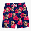 Personalised Photo Men Beach Shorts - Summer Vacation And Travel Gifts For Dog Dad - Paradise Is Pawsitive