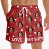Personalised Photo Men Beach Shorts - Summer Vacation And Travel Gifts For Husband - Sunsets, Ocean & My Wife