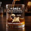 Personalised Whiskey Glass - Father's Day Gifts For Dog Cat Lovers, Dog Dad And Mom, Cat Owners - Dad’s Little Boss