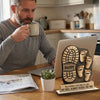 Custom 2-Layered Wooden Plaque - Personalized Father's Day Birthday Gifts For Dad, Grandpa - Your Footsteps Led Our Way