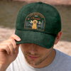Custom Vintage Washed Denim Baseball Cap - Personalized Father's Day Gifts For Dog Lovers, Dog Dad And Mom - Dog Walks, Mountain Talks