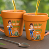 Custom Plant Pot Ceramic Mug - Personalized Garden Gifts For Gardeners - Seeds Of Love, Flowers Of Joy - Flower Pot Mug