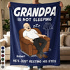 Custom Blanket - Personalised Father's Day Birthday Gifts For Dad, Grandpa - Dad’s Favourite Hobby Is Napping