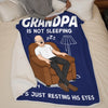 Custom Blanket - Personalised Father's Day Birthday Gifts For Dad, Grandpa - Dad’s Favourite Hobby Is Napping
