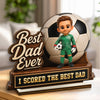 Custom Photo LA 2026 Football Dad 2-Layered Wooden Plaque - Personalised Father's Day Gifts For Dad, Grandpa, Football Lovers, Sports Fans, Sports Lovers - Kick Goals Make Memories