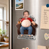 Custom Photo Dad Bod Belly Squishy Acrylic Fridge Magnet – Personalised Father's Day Funny Gifts For Dad, Grandpa – Powered By Dad Bod Energy