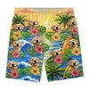 Custom Photo Tropical Hawaiian Aloha Men Beach Shorts - Personalised Summer Vacation And Travel Gifts For Dog Cat Lovers, Dog Dad And Mum, Cat Owners - Starry Nights, Puppy Days