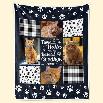 Custom Photo You Were My Hardest Goodbye - Memorial Personalized Custom Blanket - Sympathy Gift For Pet Owners, Pet Lovers