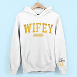 Mrs Est - Couple Personalized Custom Unisex Sweatshirt With Design On Sleeve - Gift For Husband Wife, Anniversary