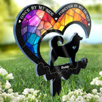 Heaven Gained A Furry Angel - Memorial Personalized Custom Stain Glass Style Acrylic Garden Stake - Sympathy Gift For Pet Owners, Pet Lovers