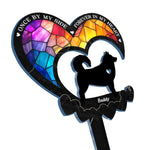 Heaven Gained A Furry Angel - Memorial Personalized Custom Stain Glass Style Acrylic Garden Stake - Sympathy Gift For Pet Owners, Pet Lovers