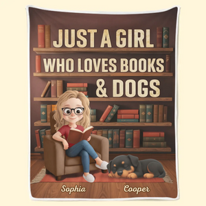 Custom Blanket - Personalized Christmas Bookish Gifts For Book Lovers, Bookworms, Dog Dad And Mom - Every Good Book Deserves A Furry Audience