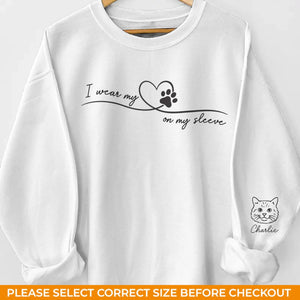 Custom Unisex Sweatshirt, Hoodie With Design On Sleeve - Personalized Christmas Birthday Gifts For Dog Cat Lovers, Dog Dad And Mom, Cat Owners - My Heart Runs On Paw Power