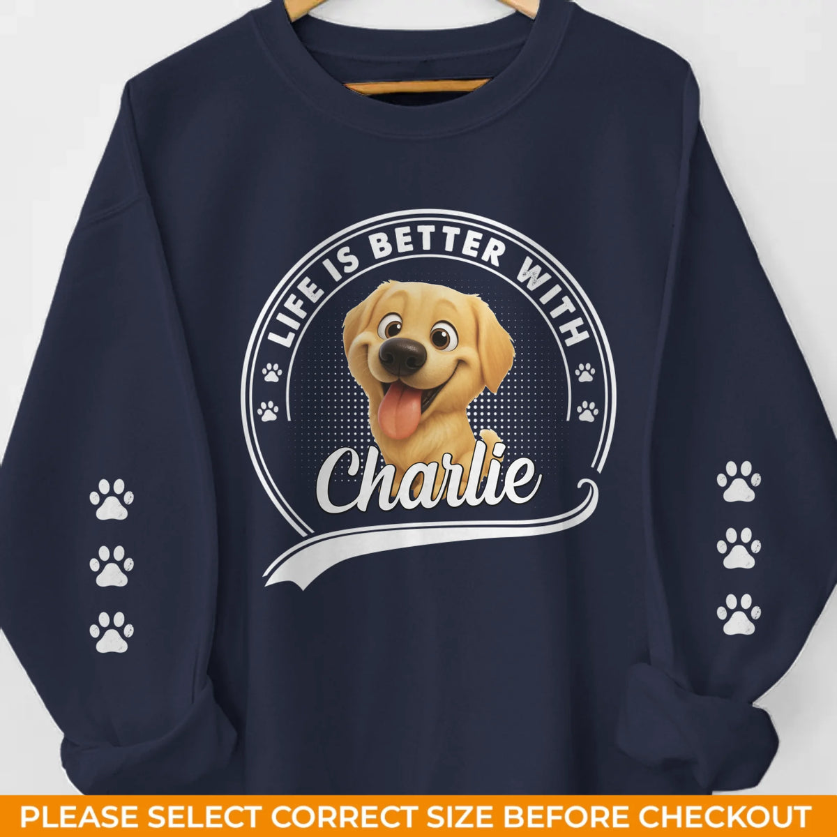 Custom Unisex Sweatshirt, Hoodie With Design On Sleeve - Personalized Birthday Gifts For Dog Lovers, Dog Dad And Mom - Best Life Companion