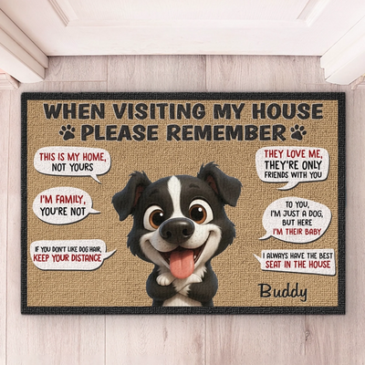 Custom Home Decor Decorative Mat - Personalized Birthday Gifts For Dog Lovers, Dog Dad And Mom - The Dogs Live Here