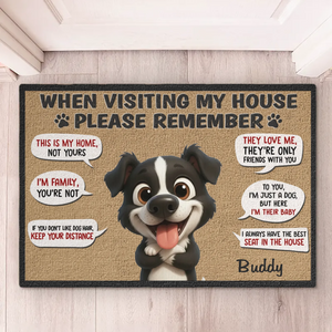 Custom Home Decor Decorative Mat - Personalized Birthday Gifts For Dog Lovers, Dog Dad And Mom - The Dogs Live Here