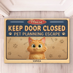 Custom 3D Inflated Effect Printed Home Decor Decorative Mat - Personalized Birthday Gifts For Dog Cat Lovers, Dog Dad And Mom, Cat Owners - Escape Artists Live Here