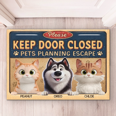 Custom 3D Inflated Effect Printed Home Decor Decorative Mat - Personalized Birthday Gifts For Dog Cat Lovers, Dog Dad And Mom, Cat Owners - Escape Artists Live Here