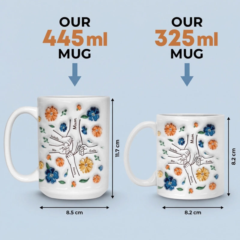 Custom 3D Inflated Effect Printed Mug - Personalized Mother's Day Birthday Gift For Mum, Grandma - Mum Holds Us All