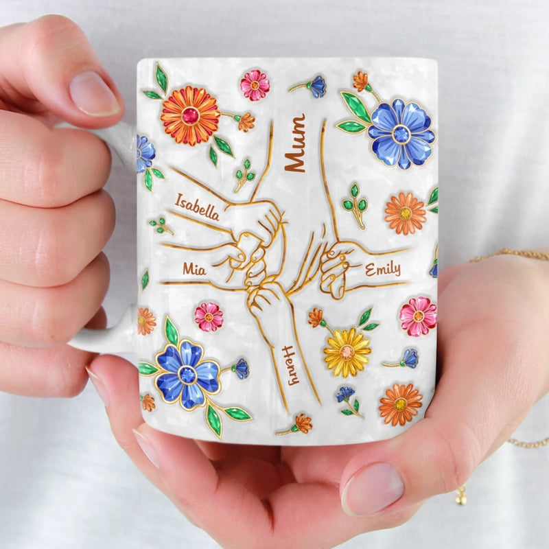 Custom 3D Inflated Effect Printed Mug - Personalized Mother's Day Birthday Gifts For Mum, Grandma - Family Always Holds Together